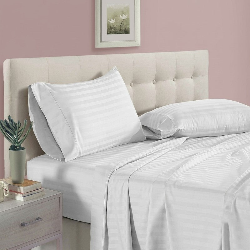 T200 King Fitted Bedsheet, 78x80x12, Solid White, 2 Dz/cs